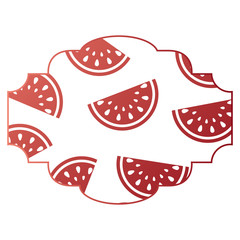 frame with watermelon pattern background