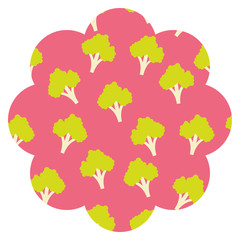 frame with broccoli pattern background