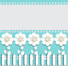illustration of paper flowers celebratory background for text placement
