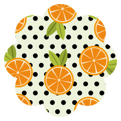 frame with oranges pattern background