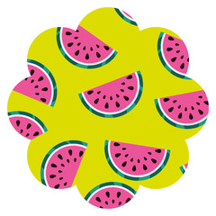 frame with watermelon pattern background