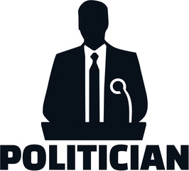 Politician silhouette male job title