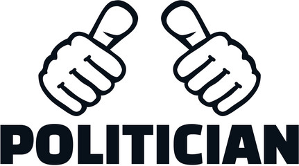 Politician with thumbs