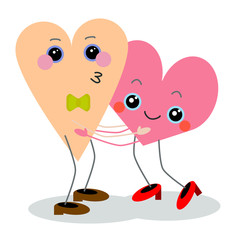 vector illustration love cartoon hearts Valentine's day