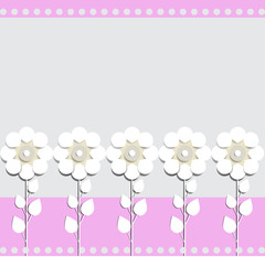 illustration of paper flowers celebratory background for text placement