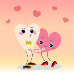 vector illustration love cartoon hearts Valentine's day