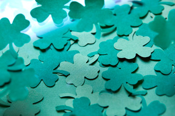 leaves of clover shape cut from paper