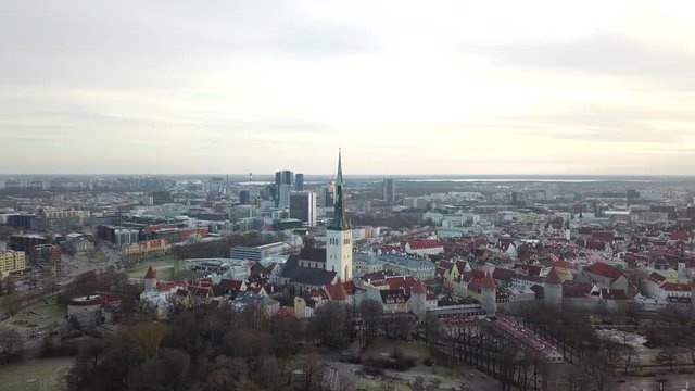 Aerial view of City Tallinn, Estonia