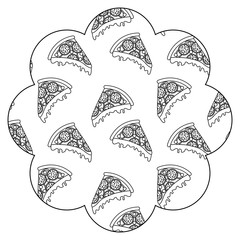 frame with pizza pattern background
