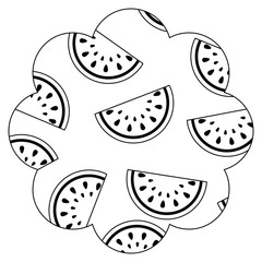 frame with watermelon pattern background