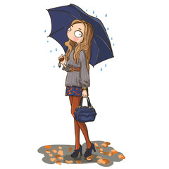 Cute girl with umbrella