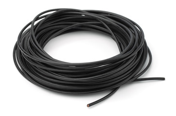 Black rolled electric cable