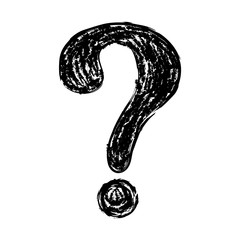 Hand drawn question mark - icon. Vector.
