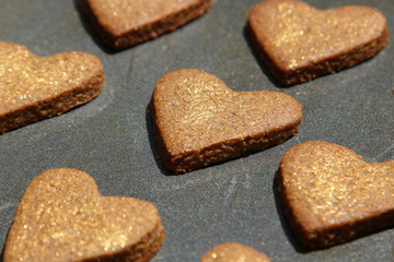 Heart shaped cookies (biscuits) for Valentines day.