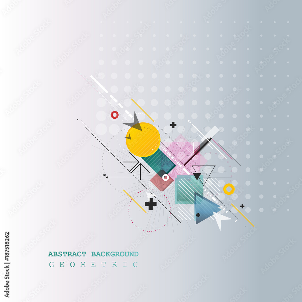Poster abstract background with colorful geometric elements. technology design.