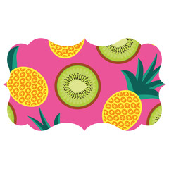 frame with fruits pattern background
