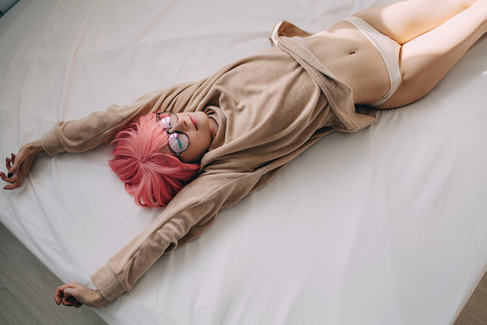 Carefree woman at morning