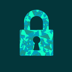 Abstract lock for doors. The padlock. Vector illustration.