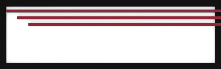 Header / Banner mit einfachen Formen in altrosa, weiß und schwarz. 3d render