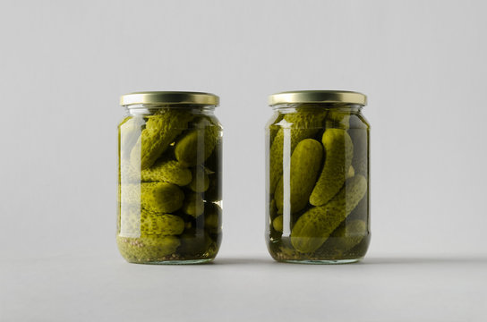 Pickled Cucumber Jar Mock-Up - Two Jars