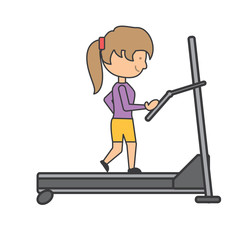 woman running on a treadmill