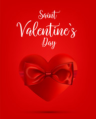 Naklejka premium Valentine s day concept. Vector illustration. 3d colorful hearts with thin square frame. Cute love banner or greeting card. Place for your text