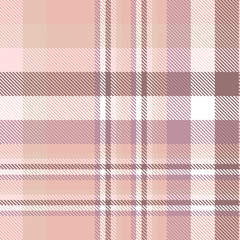 Plaid check pattern in pink, pale red, faded burgundy, pale purple and white. Seamless fabric texture for digital textile printing. Vector graphic.  - 187521689