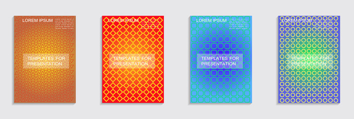Minimal covers design. Cool halftone gradients.