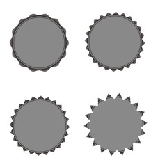 Set of vector starburst, sunburst badges. Grey color. Vintage  labels, stickers.  A collection of different types icon.