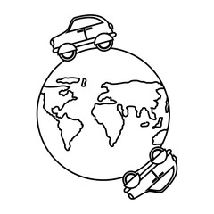 cars on earth planet icon