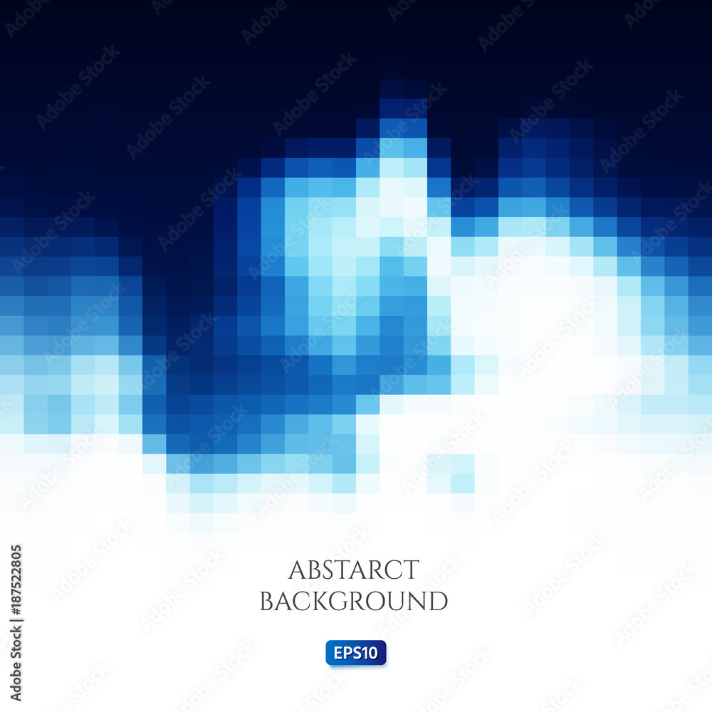 Poster Abstract background with a pattern of squares. Bright shades of blue. White space for text.