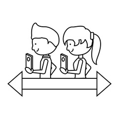 cartoon man and woman