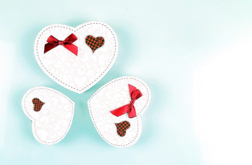 Heart shaped gift boxes and I love you