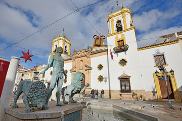 Ronda, Spain. Church in Plaza del Socorro.