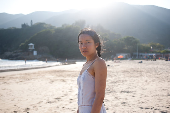 Young woman on beach