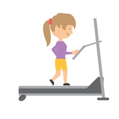 woman running on a treadmill