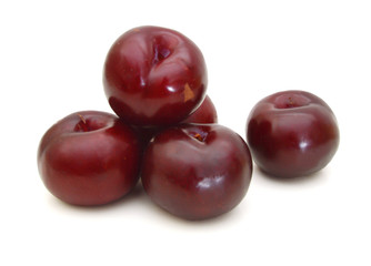 Cherries on white background