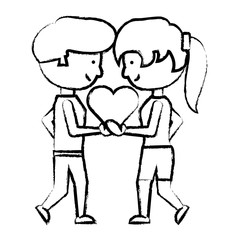 cartoon couple in love