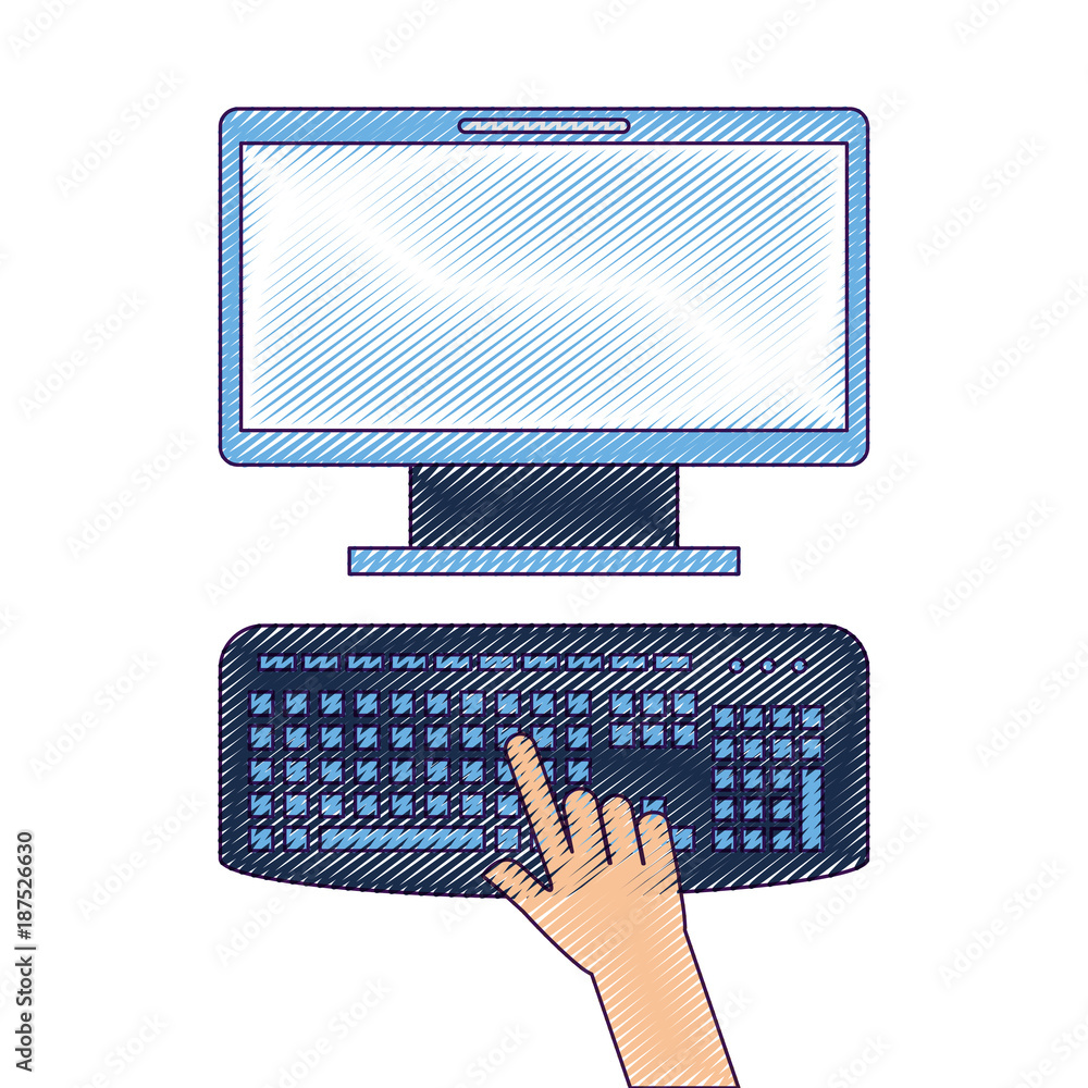 Poster user with computer desktop