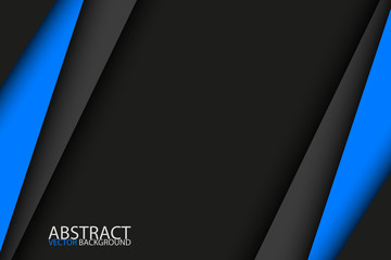 Black and blue modern material design, vector abstract widescreen background
