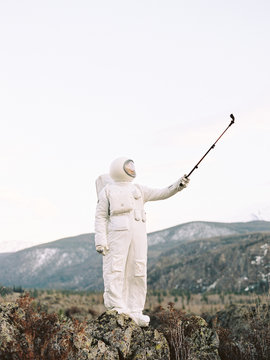 Astronaut taking selfie