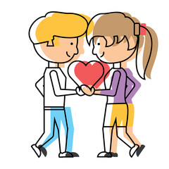 cartoon couple in love