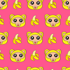 Cute kids monkey pattern for girls and boys. Colorful monkey, stars on the abstract background create a fun cartoon drawing. The pattern is made in pastel colors. Urban monkey pattern for textile.