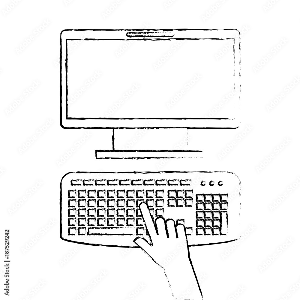 Poster user with computer desktop