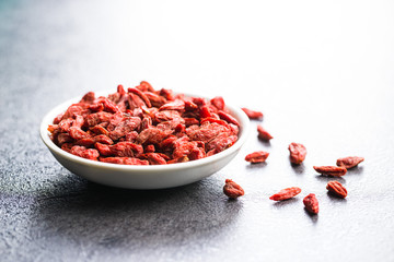 Dried goji berries.