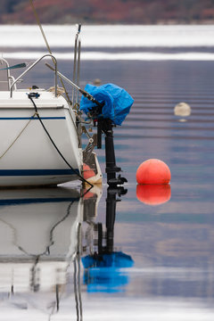 outboard motor and buoy