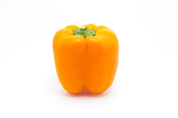 Orange pepper close up on a white background