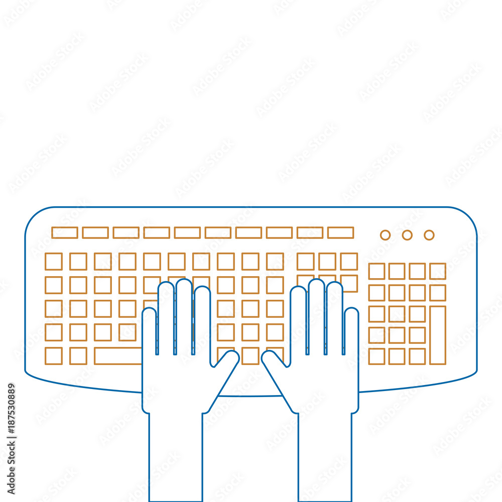 Poster user with keyboard icon vector illustration design
