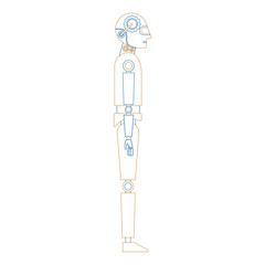 humanoid robot profile icon vector illustration design