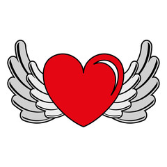 heart love with wings